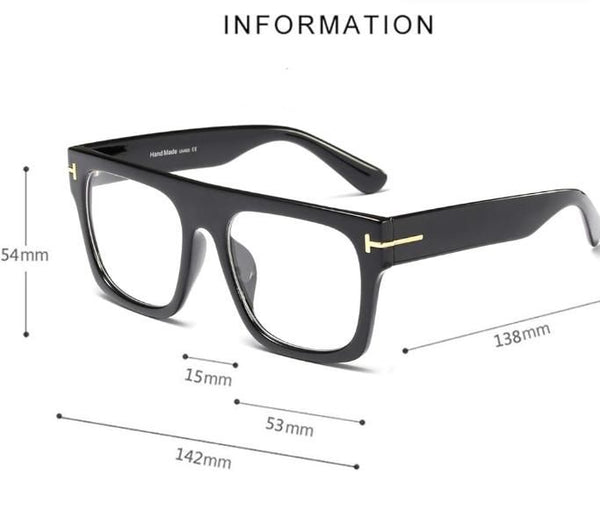 Premium Black Square Transparent Eyeglasses Frame for Men & Women