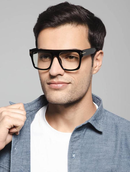 Premium Black Square Transparent Eyeglasses Frame for Men & Women