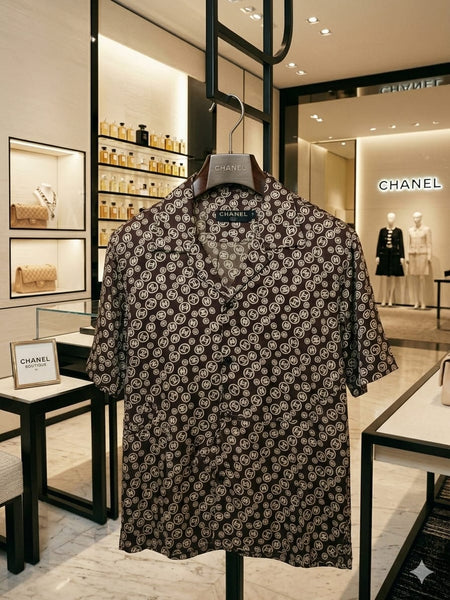 Luxury Monogram Print Premium Drop Shoulder Shirt
