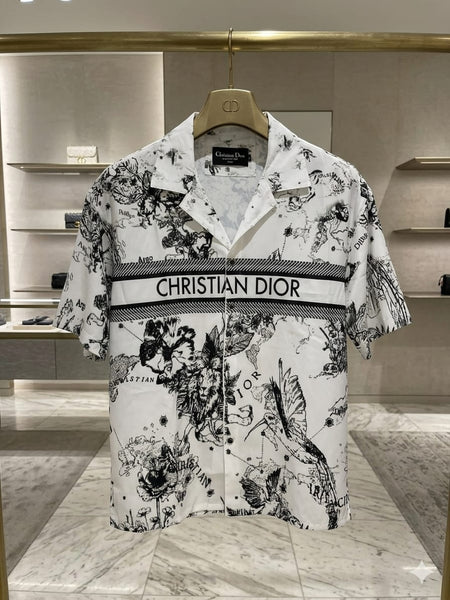 Premium Monochrome Designer Cuban Collar  Shirt