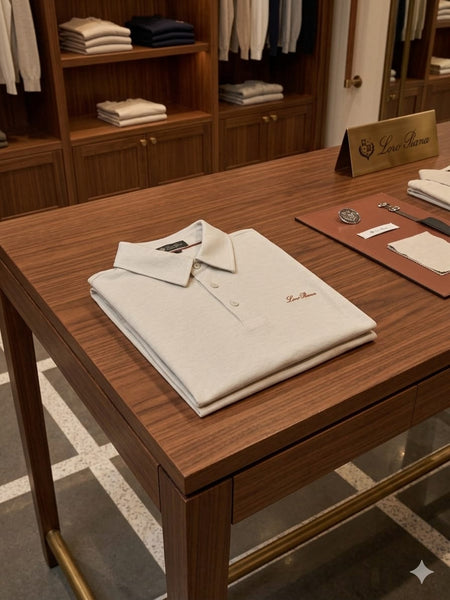 Elegant Beige Polo T-Shirt for Men Luxury Casual Wear