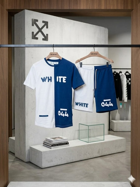 Premium Men’s Half Sleeve Color Block Co-Ord Set Stylish Printed T-Shirt & Shorts Set