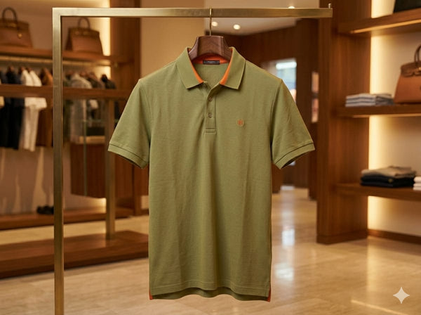 Men’s Polo T-Shirt Contrast Trim Premium Short Sleeve Style