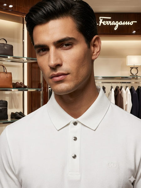Premium Classic White Polo T-Shirt Clean & Elegant Style