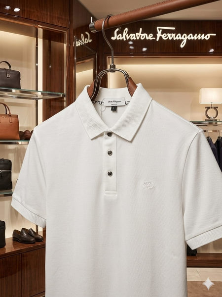 Premium Classic White Polo T-Shirt Clean & Elegant Style