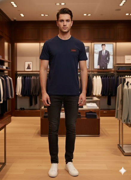 Premium Navy Blue Crew Neck T-Shirt