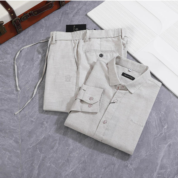 Elegant  Linen Shirt & Trouser Co-Ord Set for Men