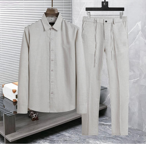 Elegant  Linen Shirt & Trouser Co-Ord Set for Men
