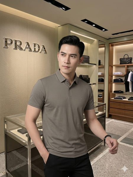 Premium Textured Polo T-Shirt for Men Elegant Taupe Edition
