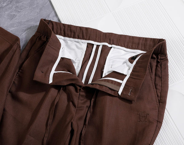 premium Elegant Brown Linen Shirt & Trouser Co-Ord Set for Men