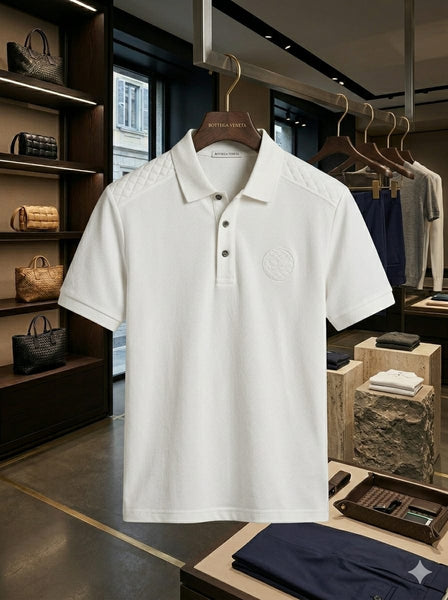 Premium White Polo T-Shirt for Men  Luxury Casual Edition