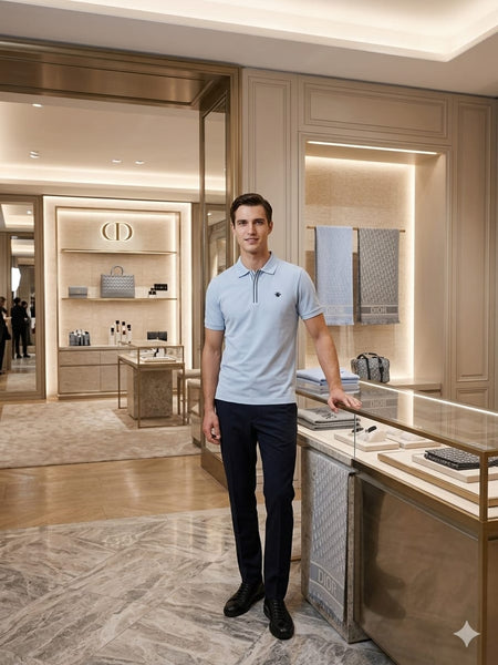 Premium Sky Blue Polo T-Shirt  Elegant Comfort Fit for Men