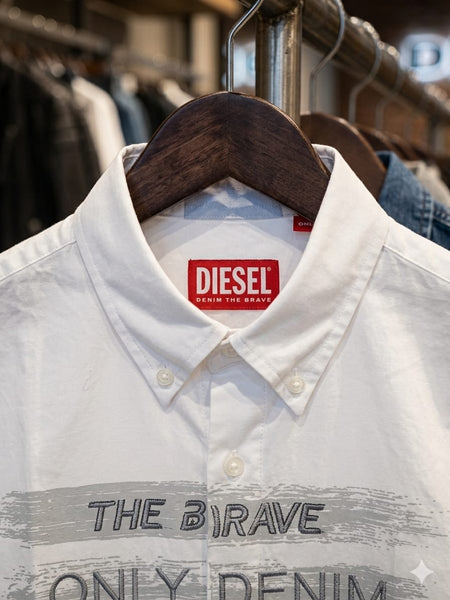 Men’s Premium White Graphic Printed Shirt Full Sleeve Button-Down Cotton Shirt