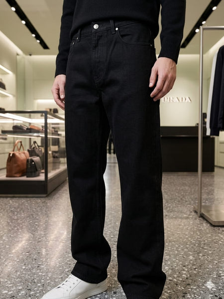 Premium Black Straight Fit Denim Jeans for Men
