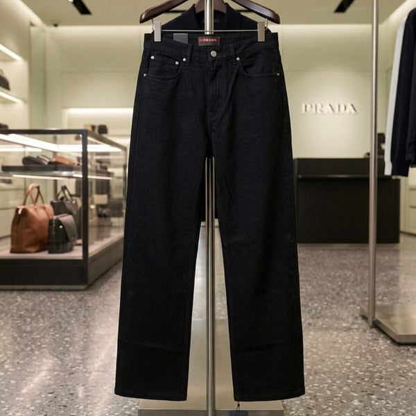Premium Black Straight Fit Denim Jeans for Men