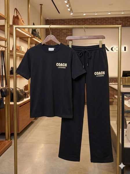 Premium Black Graphic T-Shirt & Track Pant Co-Ord Set for Women