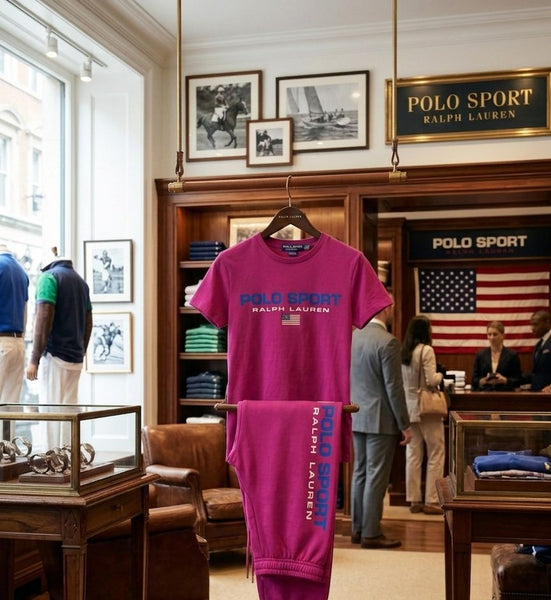 Polo Sport Premium Pink T-Shirt and Track Pants Set