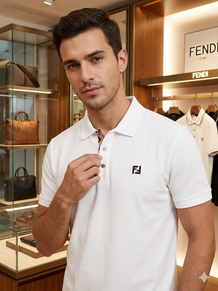 Men’s Premium White Polo T-Shirt – Classic Collar Cotton Casual Tee