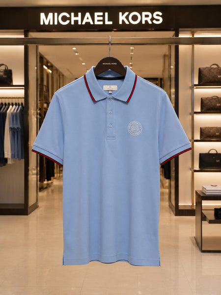 Premium Men’s Sky Blue Polo T-Shirt with Contrast Trim