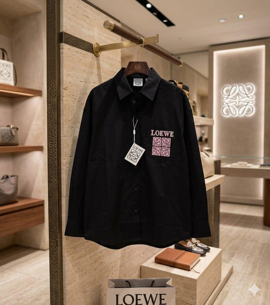 Women’s Premium Black Button-Down Shirt With Swarovski Work Logo