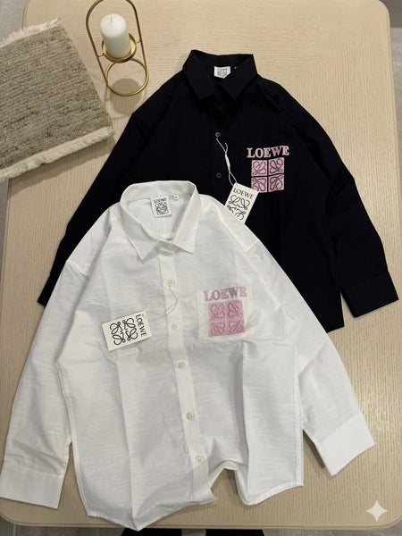 Women’s Premium Black Button-Down Shirt With Swarovski Work Logo