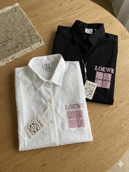 Women’s Premium Black Button-Down Shirt With Swarovski Work Logo