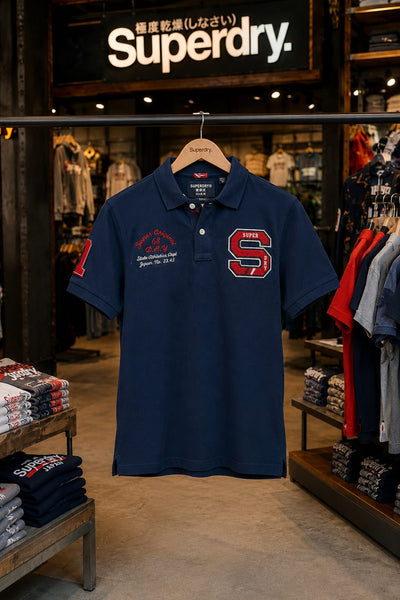 Superdry Men's Navy Blue Graphic Polo T-Shirt | Premium Casual Fit