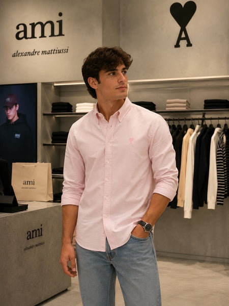 Premium Pink Branded Button-Down Shirt