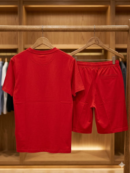 Premium Red Co-Ord T-Shirt & Shorts Set