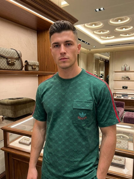 Premium Green Monogram Co-Ord T-Shirt & Shorts Set