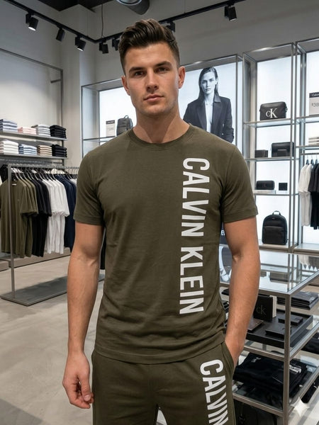 Olive Green Premium Co-Ord T-Shirt & Shorts Set