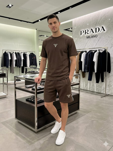 Luxury Brown  Co-Ord T-Shirt & Shorts Set