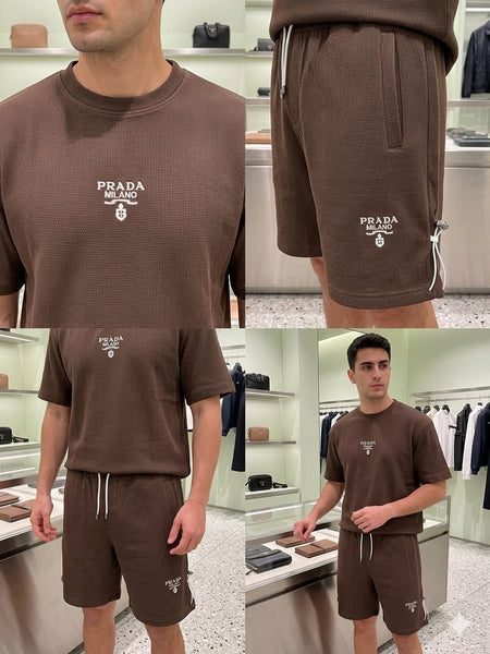 Luxury Brown  Co-Ord T-Shirt & Shorts Set