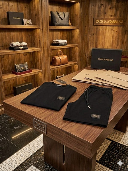 Luxury Black Premium Co-Ord Set for Men – T-Shirt & Shorts