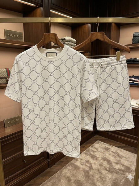 Luxury Signature Print T-Shirt & Shorts Set