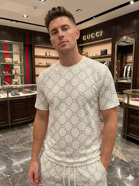 Luxury Signature Print T-Shirt & Shorts Set