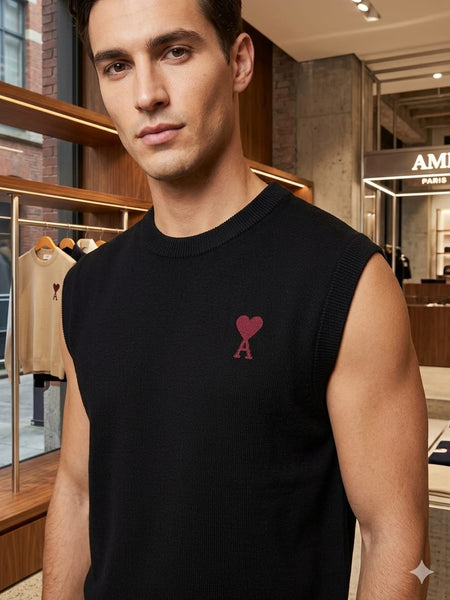 Luxury Black Summer Sleeveless T-Shirt