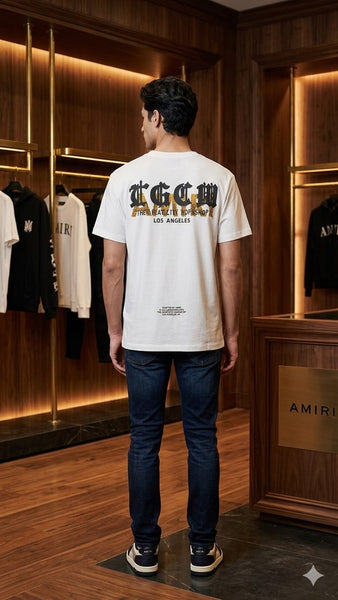 Premium White Graphic T-Shirt – Luxury Casual Cotton Tee for Men