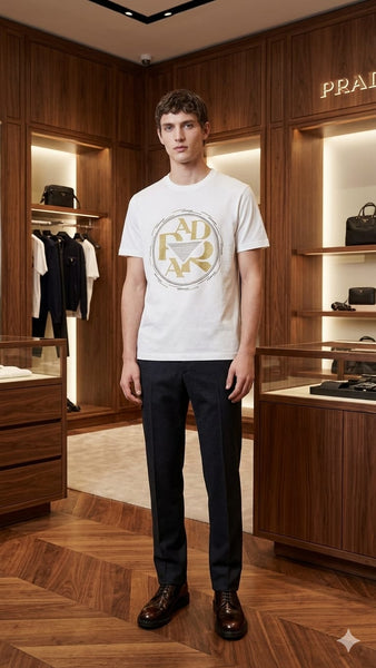 Premium White Graphic Print  T-Shirt for Men Stylish Casual Round Neck Tee