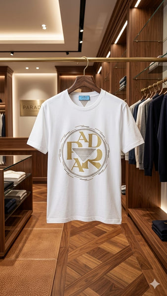 Premium White Graphic Print  T-Shirt for Men Stylish Casual Round Neck Tee