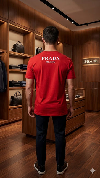 Men's Premium Red Graphic Print  T-Shirt | Stylish Round Neck Casual Wear