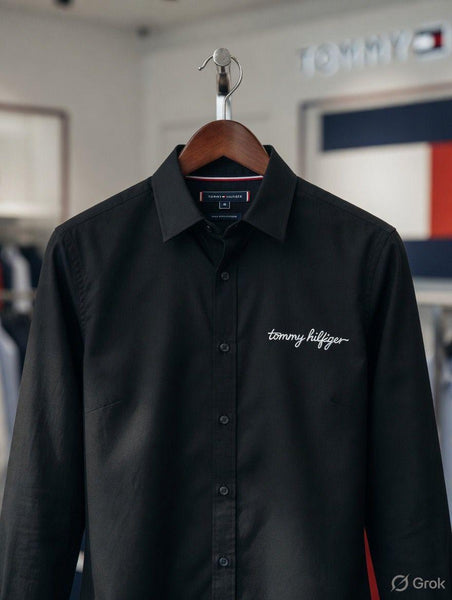 Women’s Luxury Black Button-Down Fashion Shirt