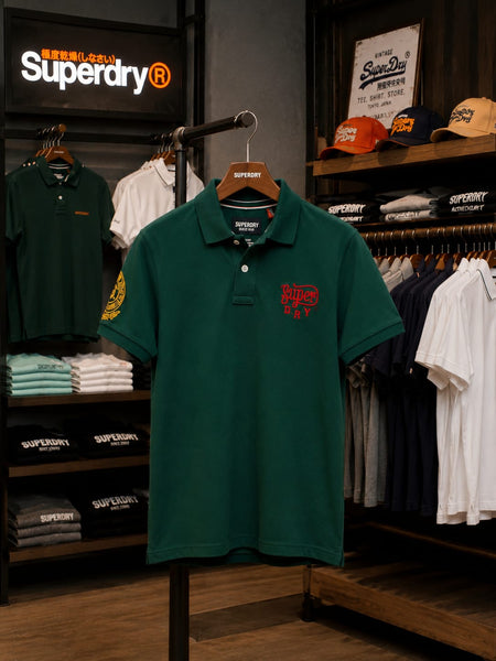 Premium Dark Green Embroidered Polo T-Shirt for Men