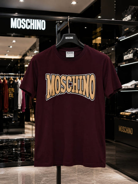Luxury Elegant Maroon Patch Logo T-Shirt for Men