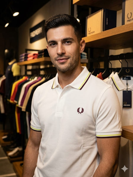 Premium Brand  Classic Polo T-Shirt  White Edition With Contrast Tipping
