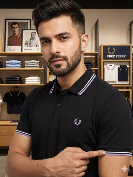Men's Designer Black Polo T-Shirt – Premium Comfort Fit
