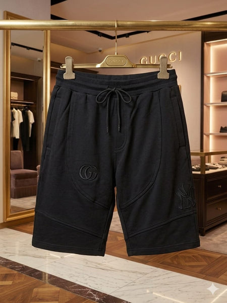 Men's Premium Black Casual Shorts With Initial Brand Logo