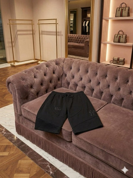 Men's Premium Black Casual Shorts With Initial Brand Logo