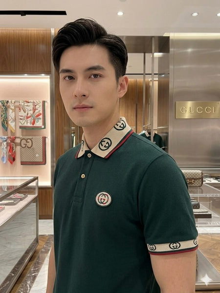 Men's Premium Dark Green Polo T-Shirt With Stylish Contrast Collar