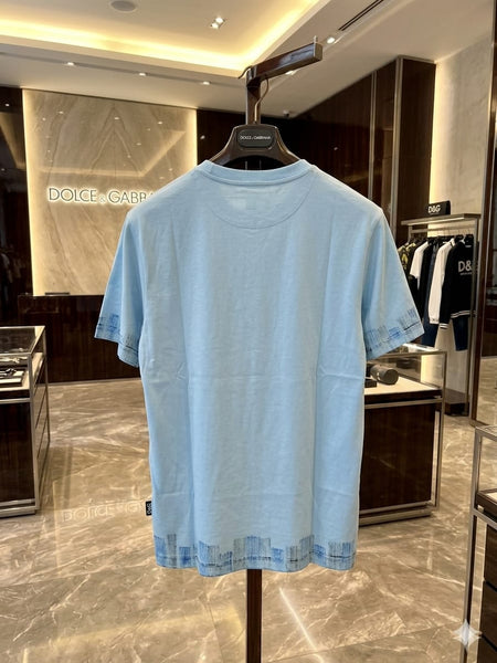 Branded Graphic Logo T-Shirt  Premium Sky Blue Casual Tee For Men